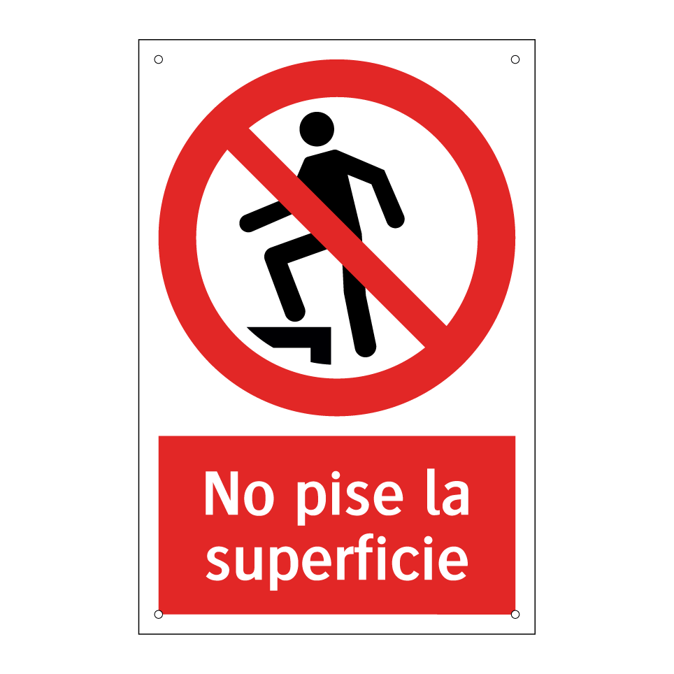 No pise la superficie
