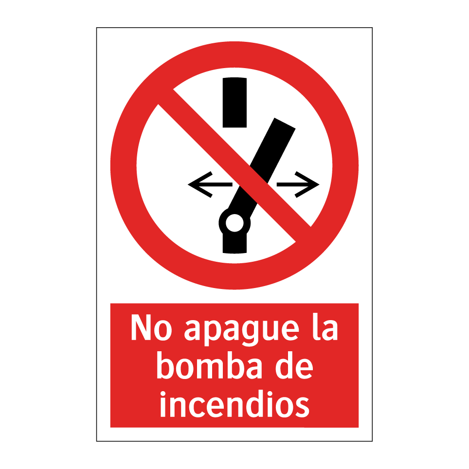 No apague la bomba de incendios