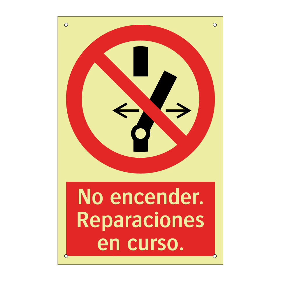 No encender. Reparaciones en curso.