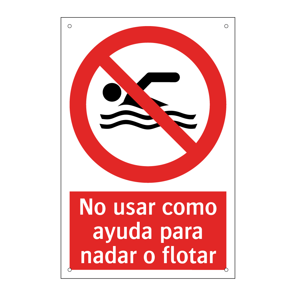 No usar como ayuda para nadar o flotar