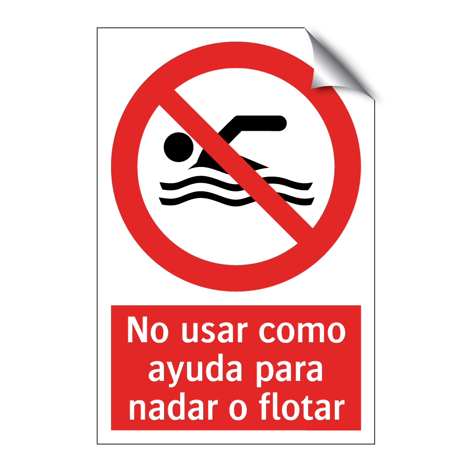 No usar como ayuda para nadar o flotar