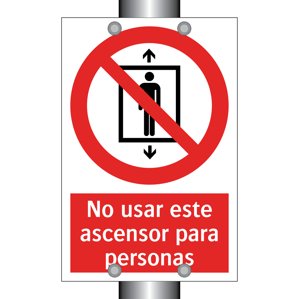 No usar este ascensor para personas