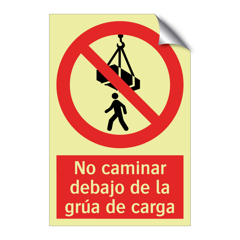 No caminar debajo de la grúa de carga