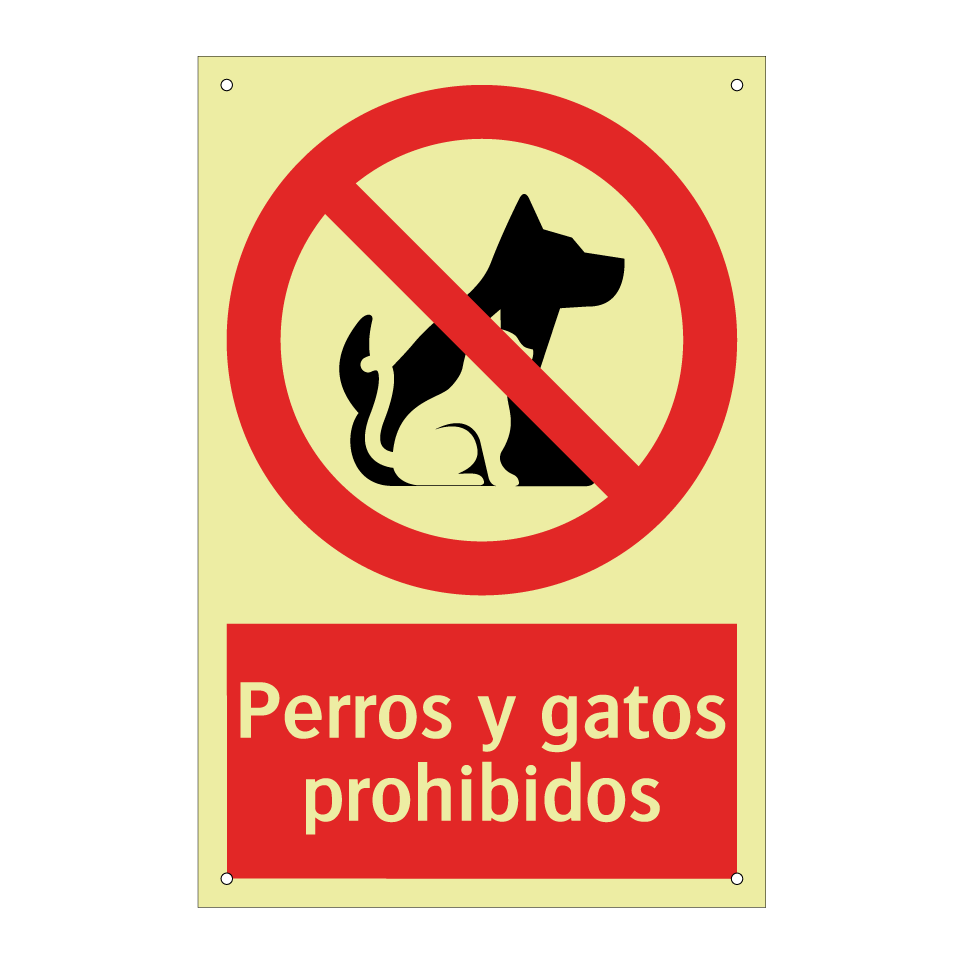 Perros y gatos prohibidos