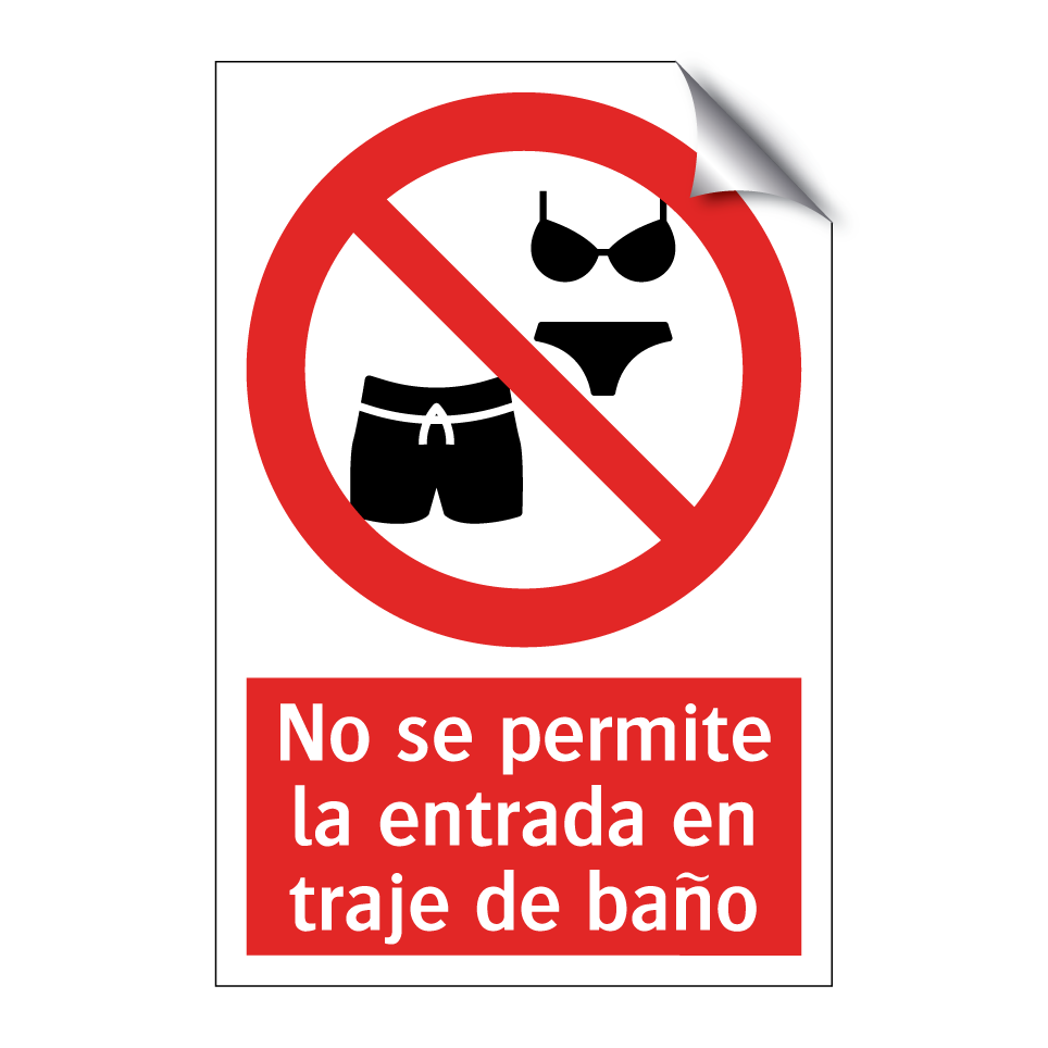 No se permite la entrada en traje de baño