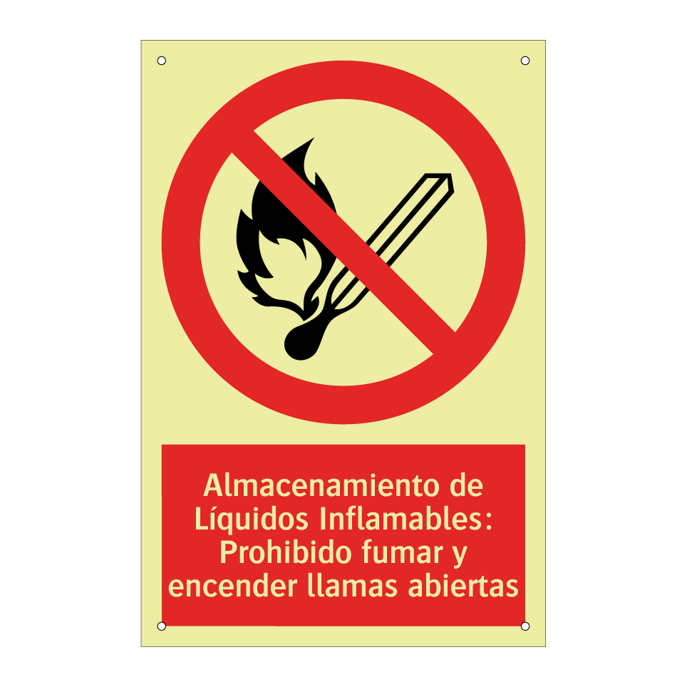 Almacenamiento de Líquidos Inflamables: Prohibido fumar y encender llamas abiertas