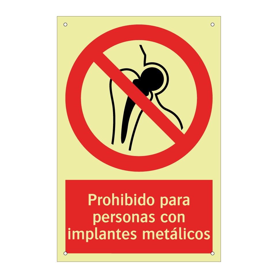 Prohibido para personas con implantes metálicos