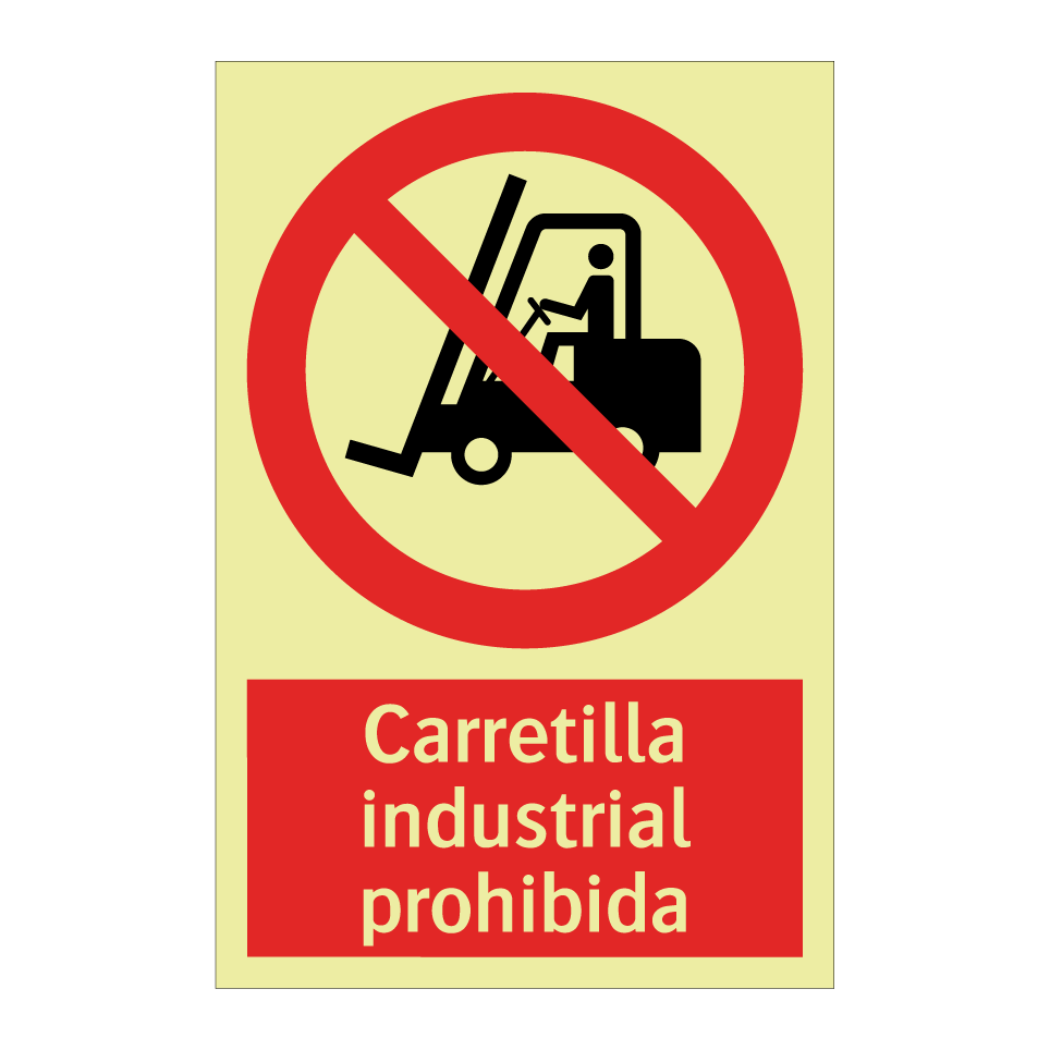 Carretilla industrial prohibida