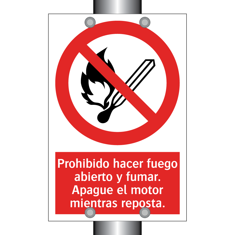 Prohibido hacer fuego abierto y fumar. Apague el motor mientras reposta.
