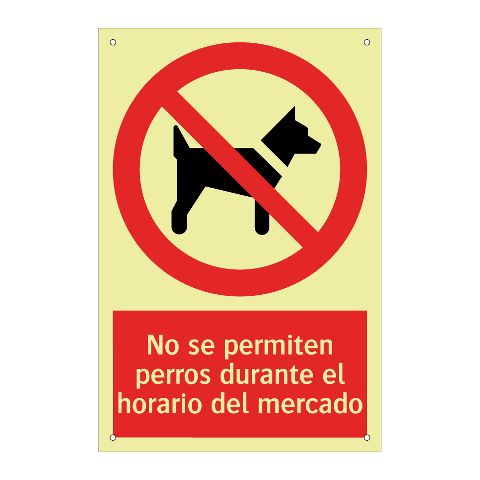 No se permiten perros durante el horario del mercado