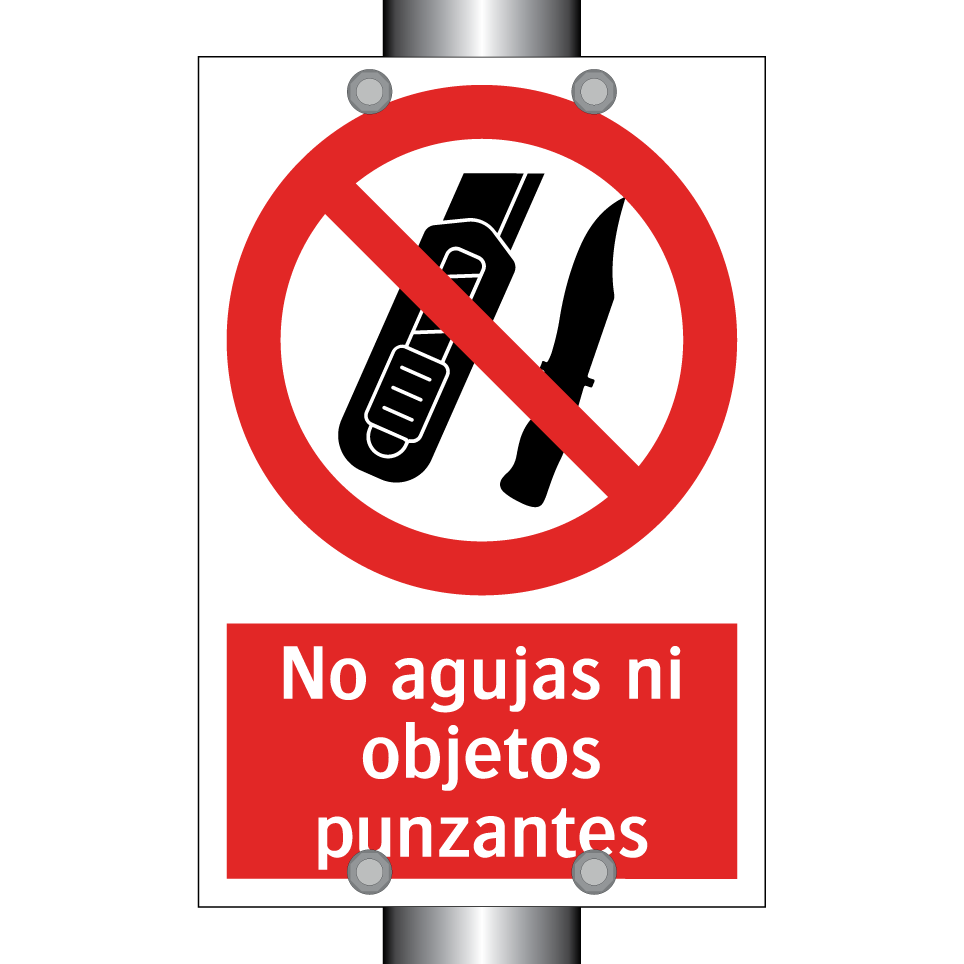 No agujas ni objetos punzantes