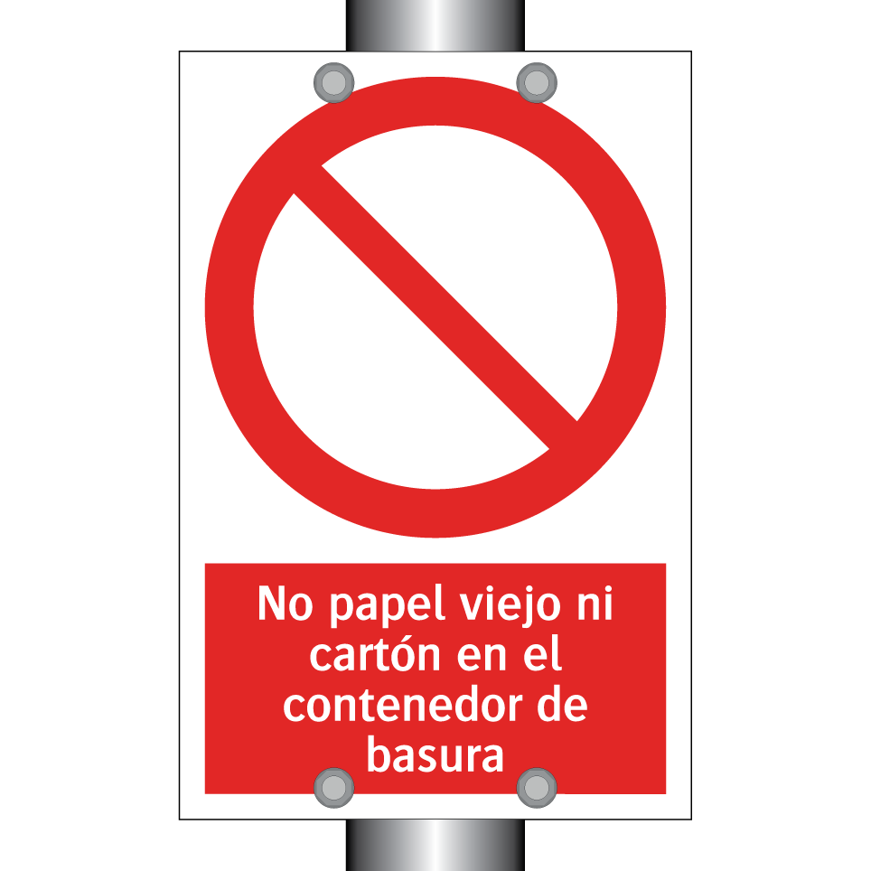 No papel viejo ni cartón en el contenedor de basura