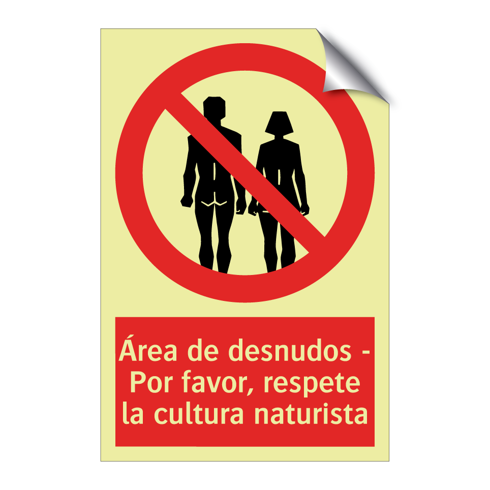 Área de desnudos - Por favor, respete la cultura naturista