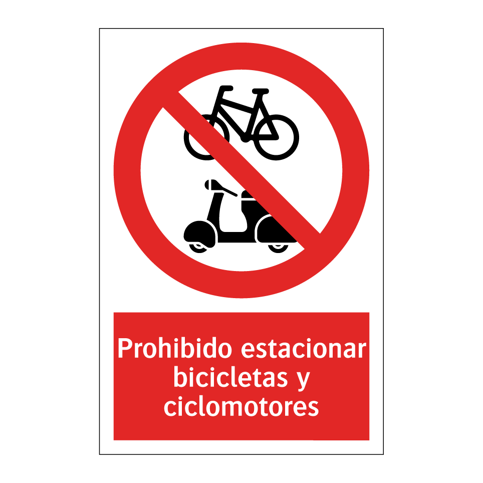 Prohibido estacionar bicicletas y ciclomotores