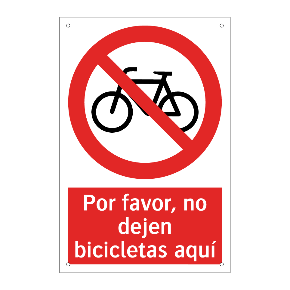 Por favor, no dejen bicicletas aquí