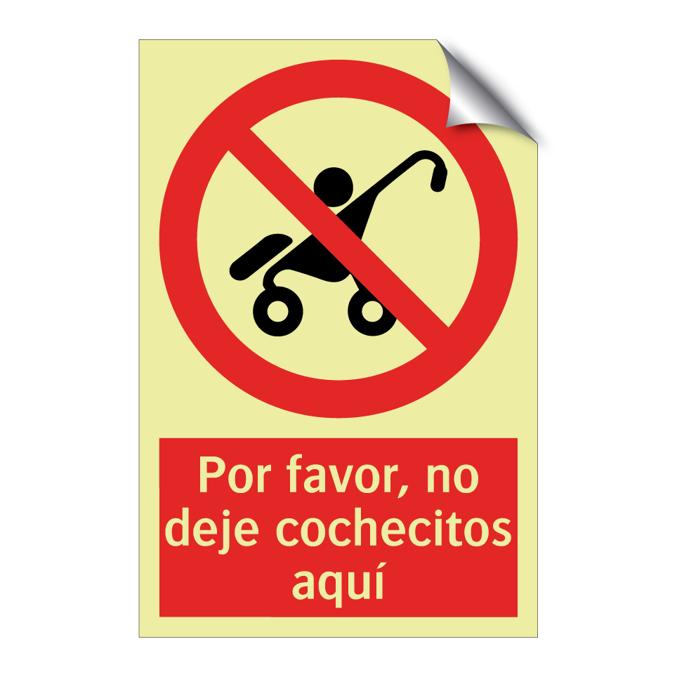Por favor, no deje cochecitos aquí