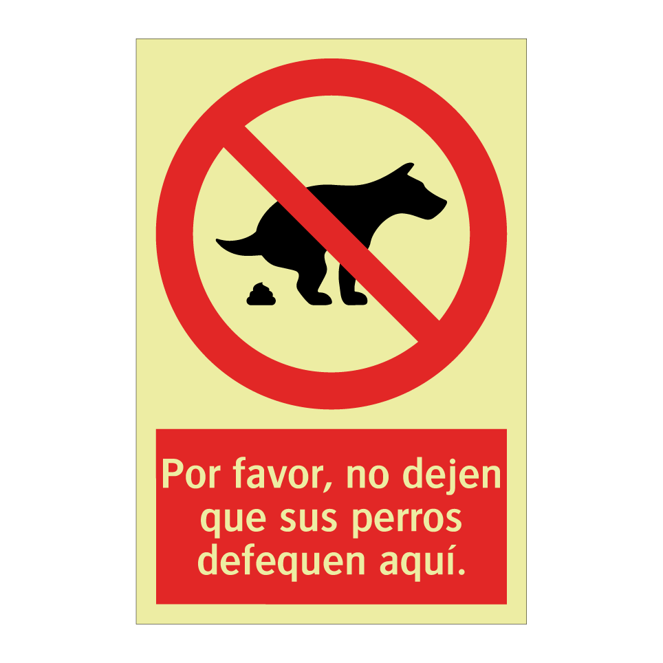 Por favor, no dejen que sus perros defequen aquí.