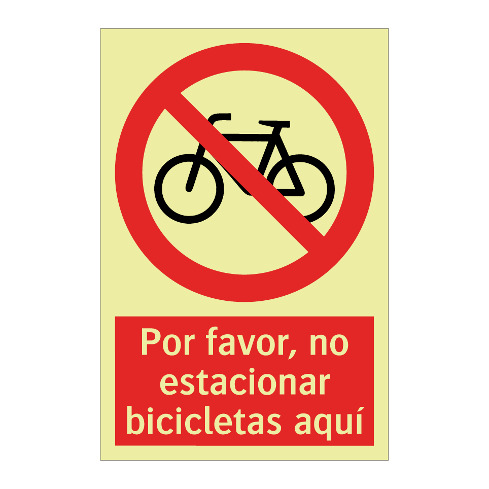 Por favor, no estacionar bicicletas aquí