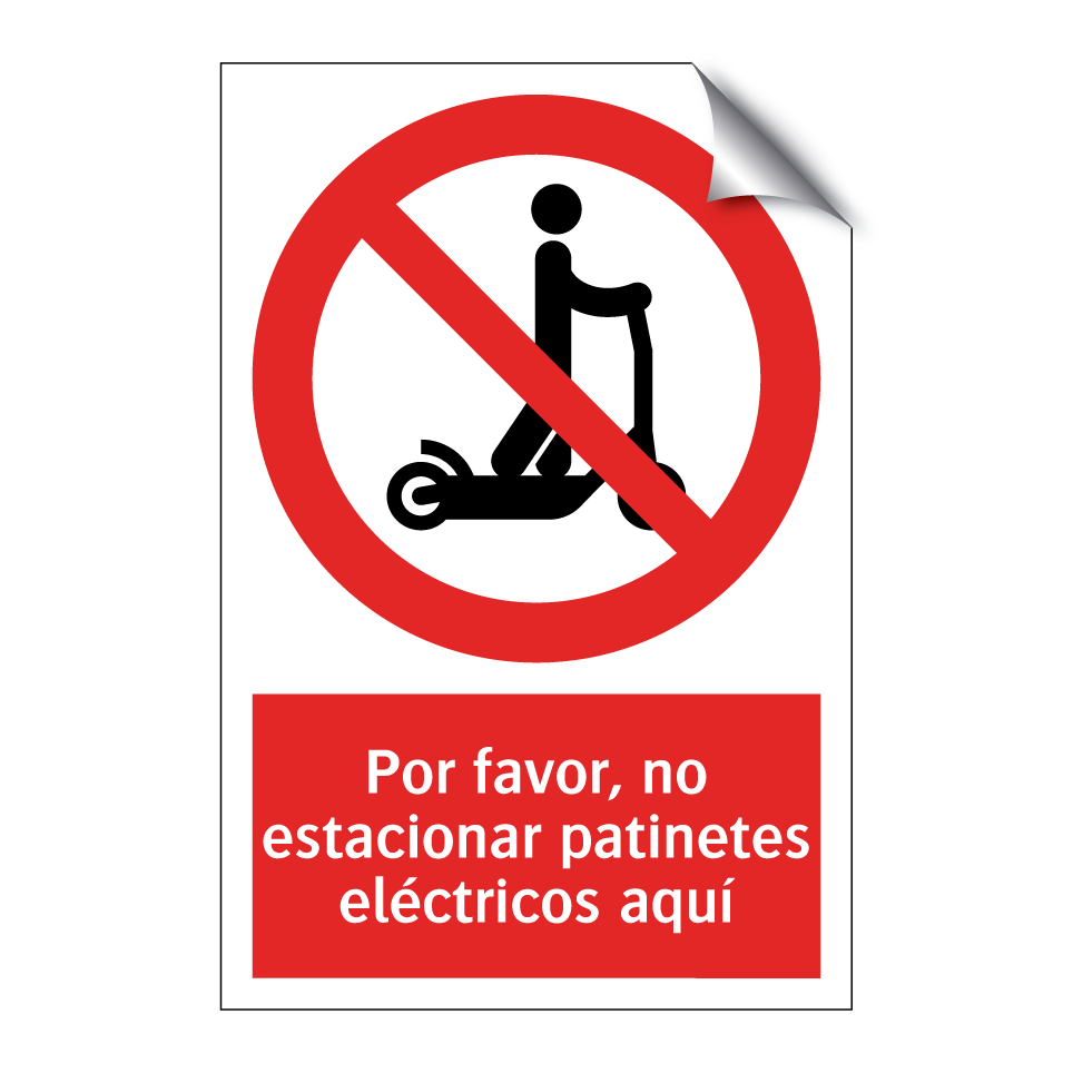 Por favor, no estacionar patinetes eléctricos aquí