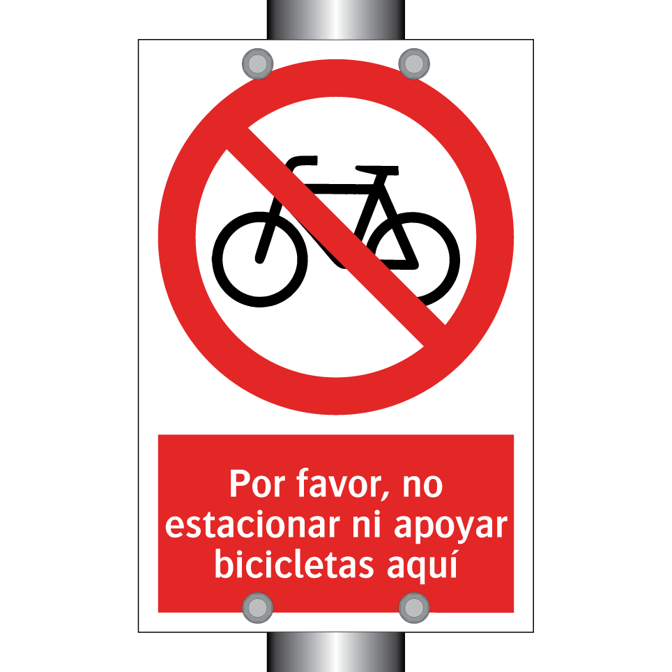 Por favor, no estacionar ni apoyar bicicletas aquí