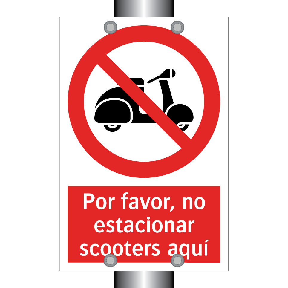 Por favor, no estacionar scooters aquí