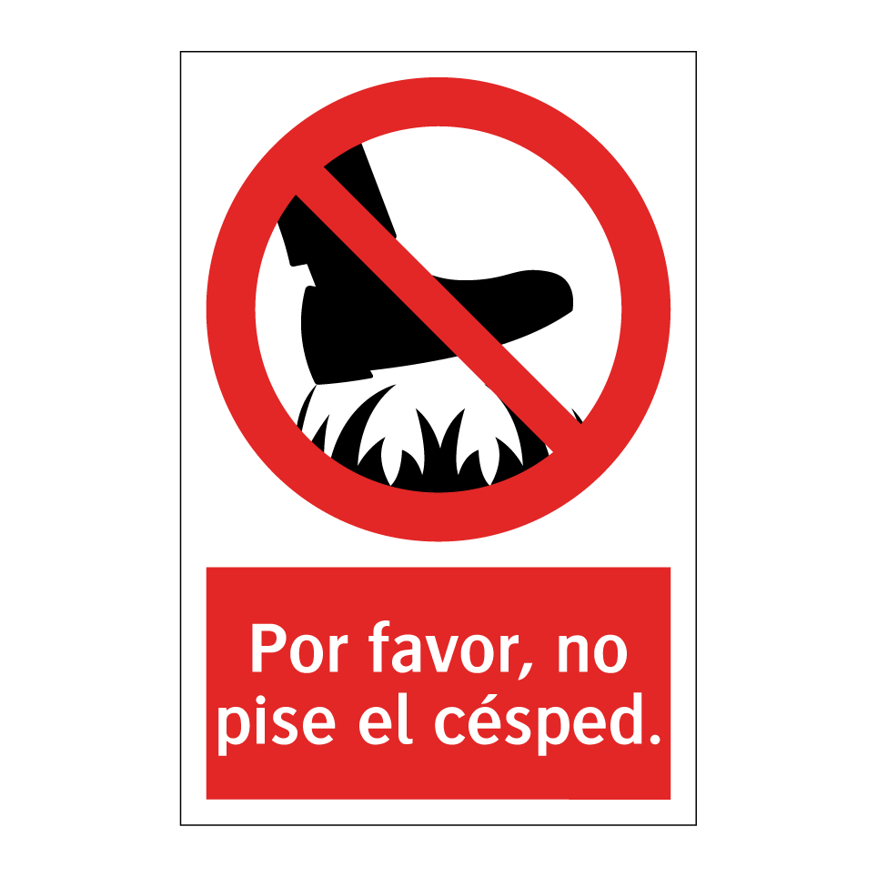 Por favor, no pise el césped.