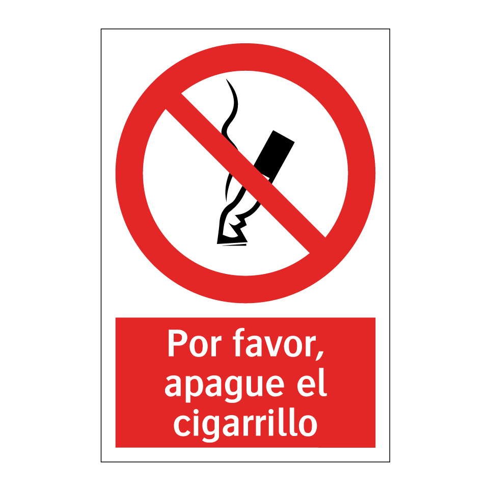Por favor, apague el cigarrillo