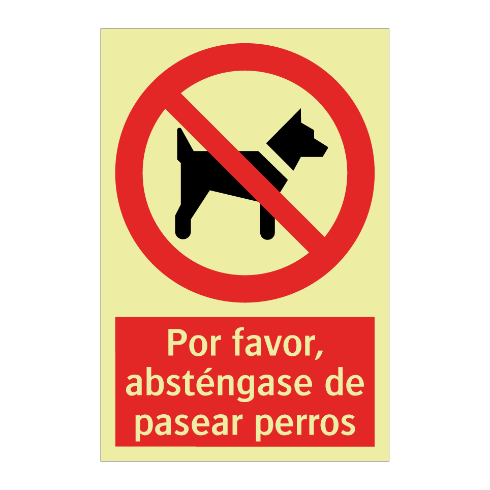 Por favor, absténgase de pasear perros