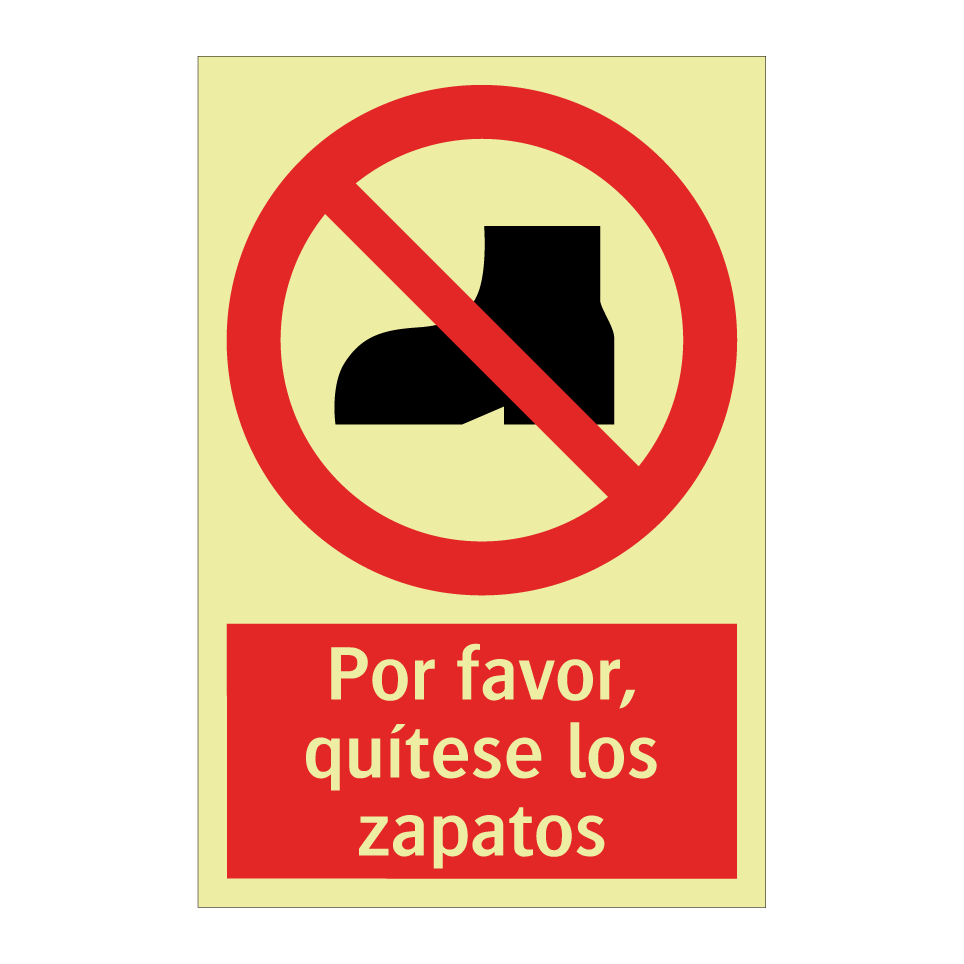 Por favor, quítese los zapatos