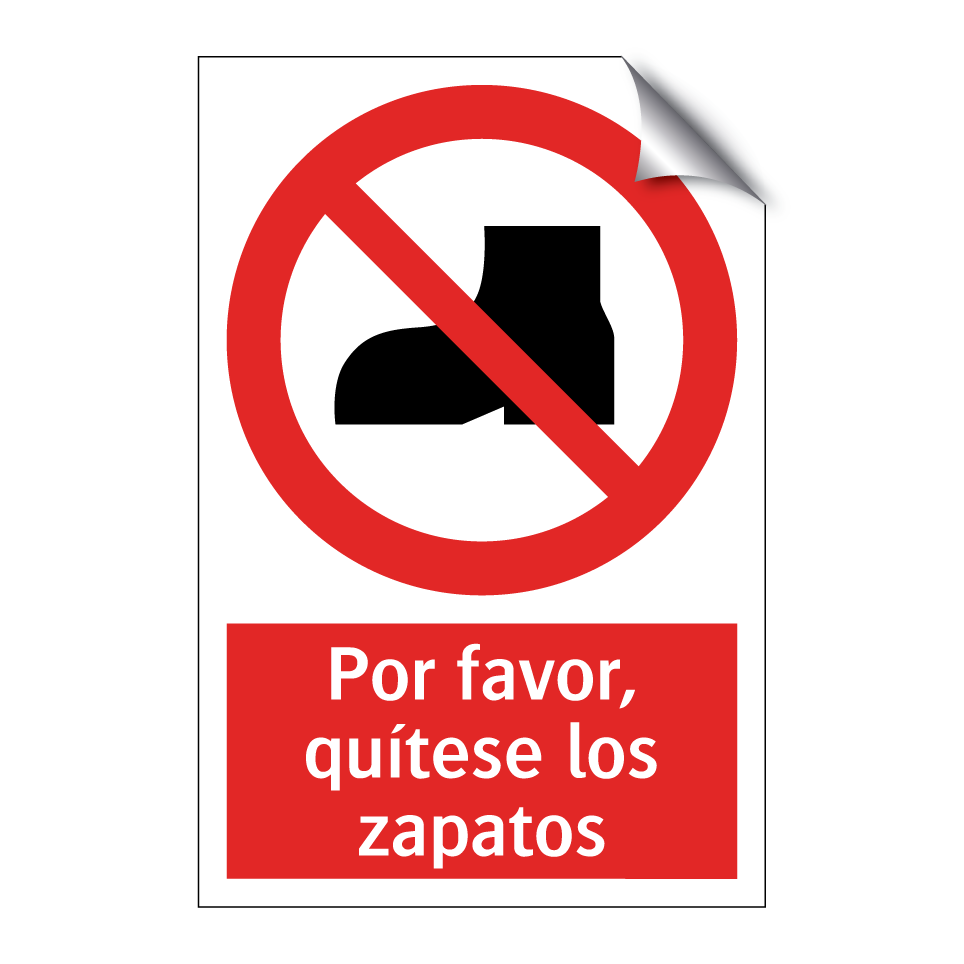 Por favor, quítese los zapatos