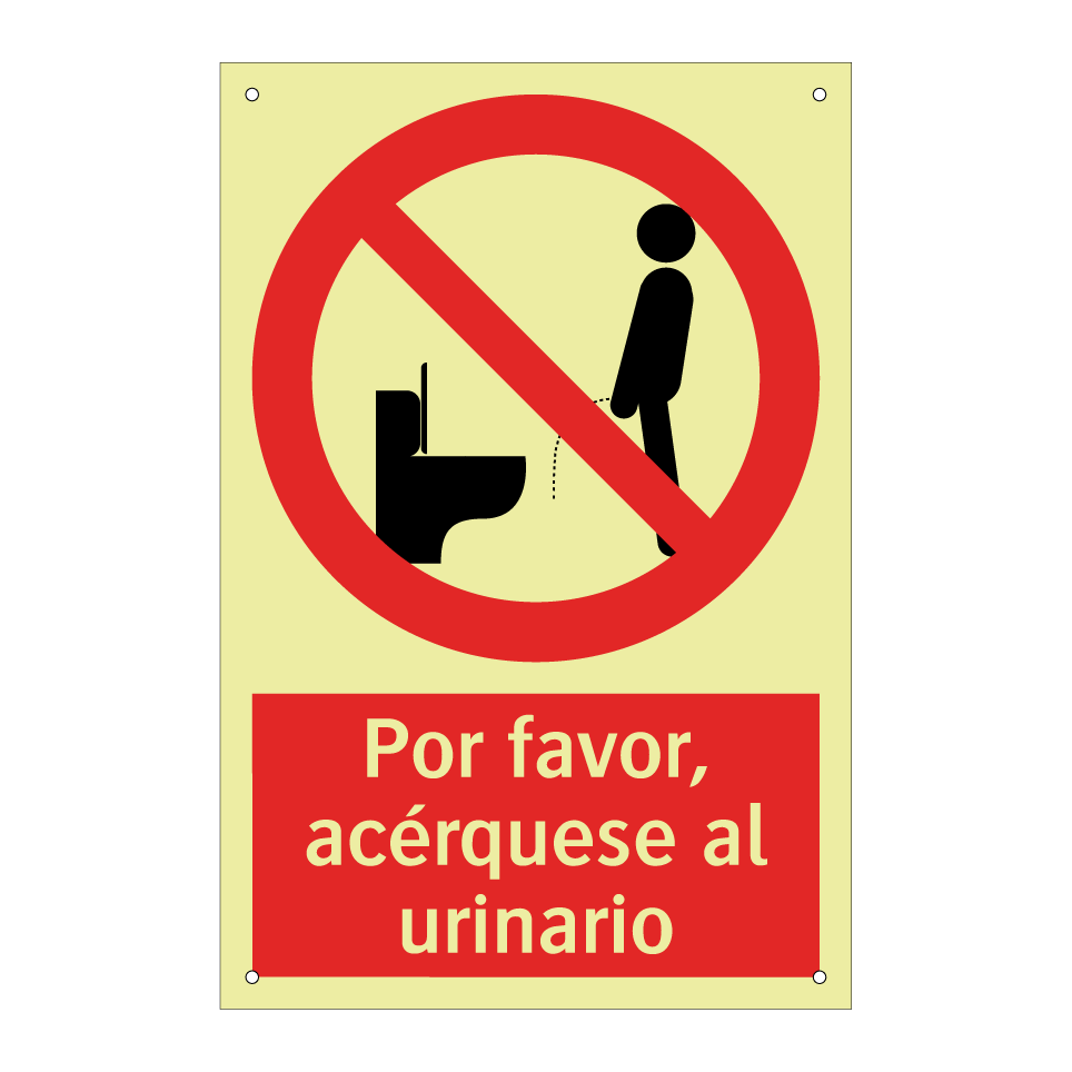 Por favor, acérquese al urinario
