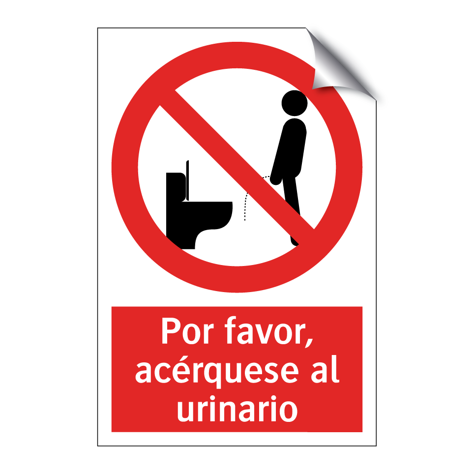 Por favor, acérquese al urinario