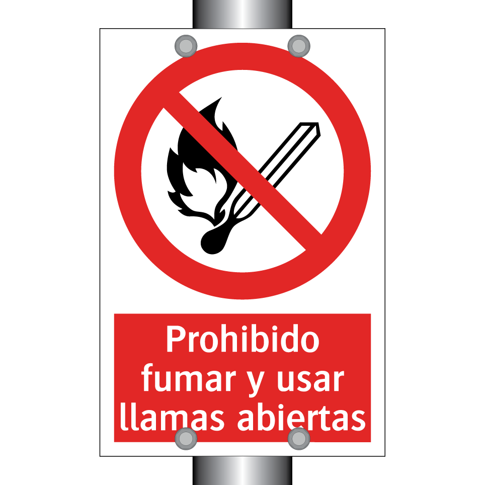Prohibido fumar y usar llamas abiertas