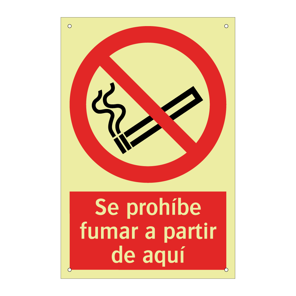 Se prohíbe fumar a partir de aquí