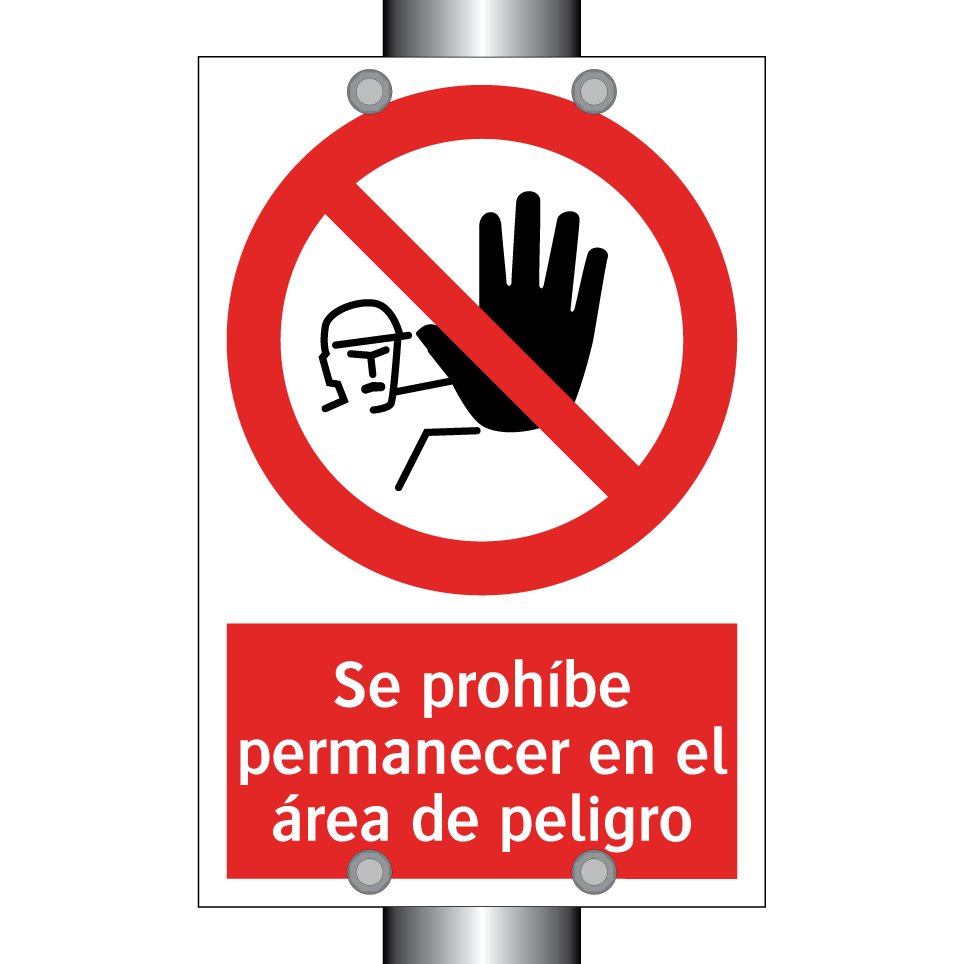 Se prohíbe permanecer en el área de peligro