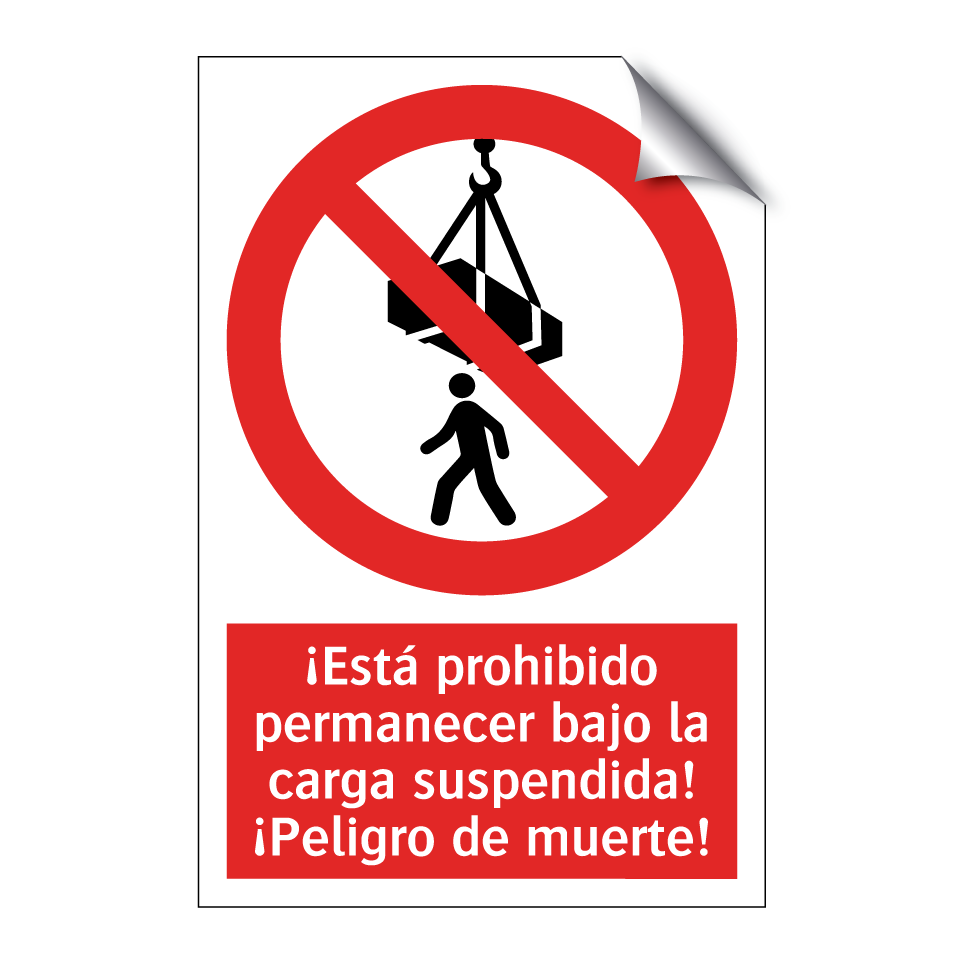¡Está prohibido permanecer bajo la carga suspendida! ¡Peligro de muerte!