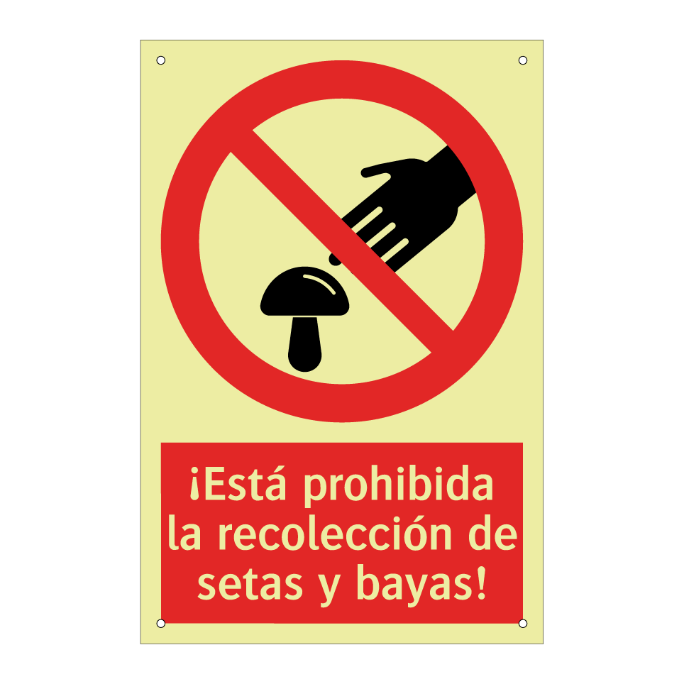 ¡Está prohibida la recolección de setas y bayas!
