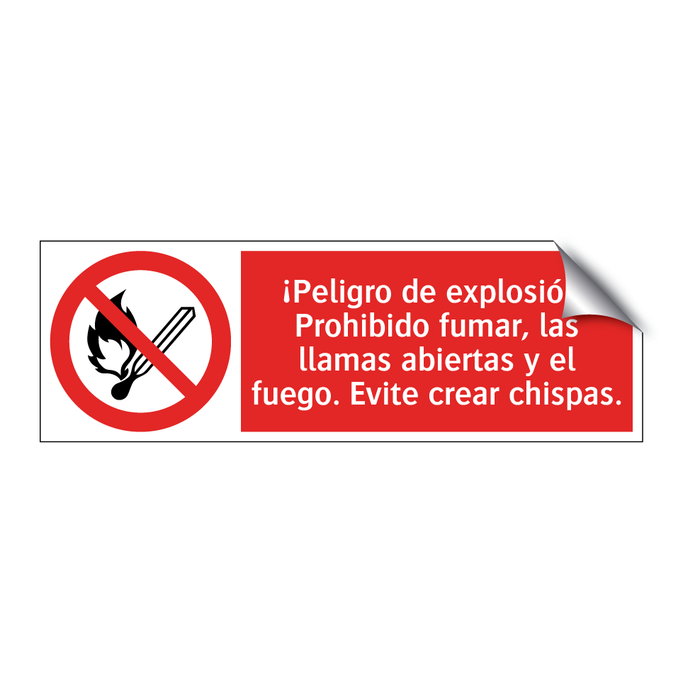 ¡Peligro de explosión! Prohibido fumar, las llamas abiertas y el fuego. Evite crear chispas.