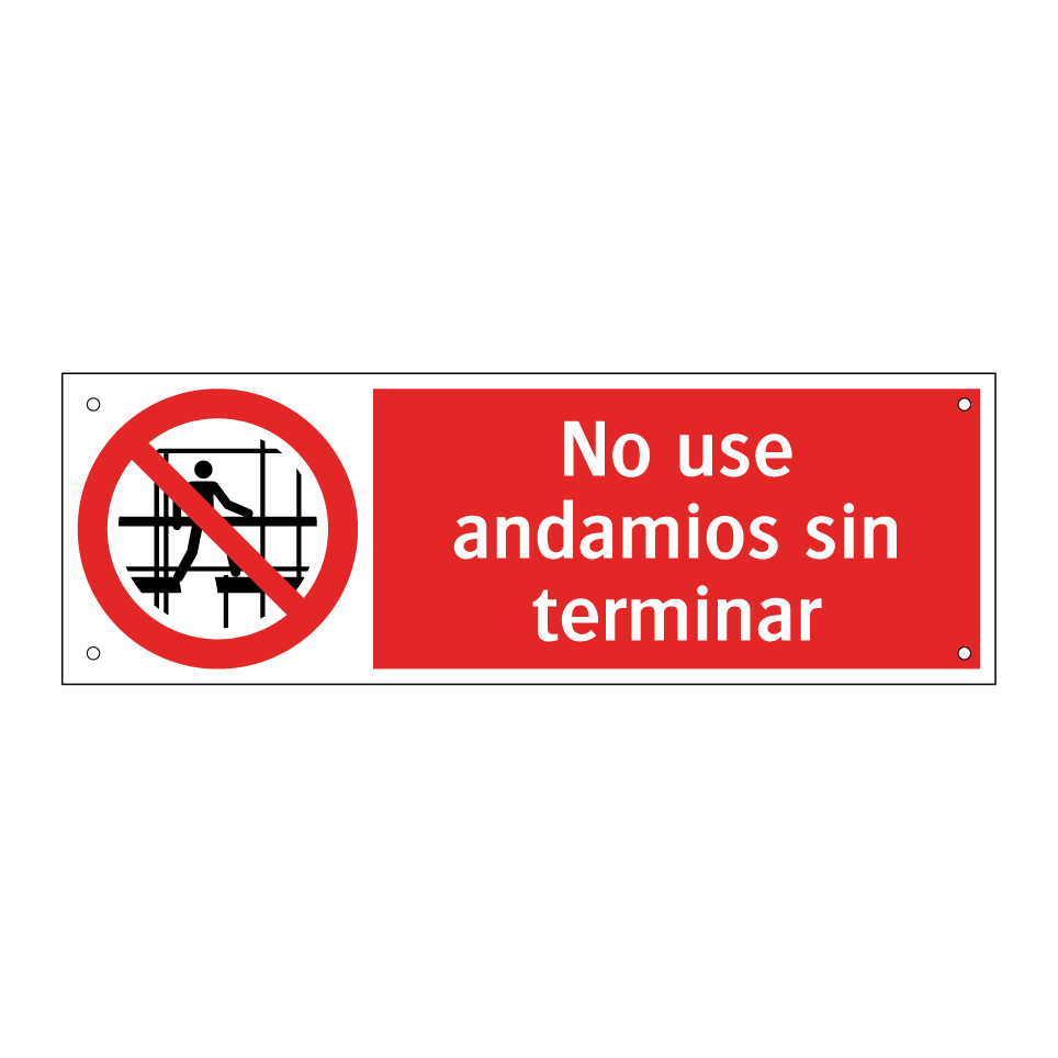 No use andamios sin terminar