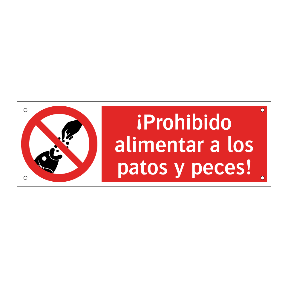 ¡Prohibido alimentar a los patos y peces!