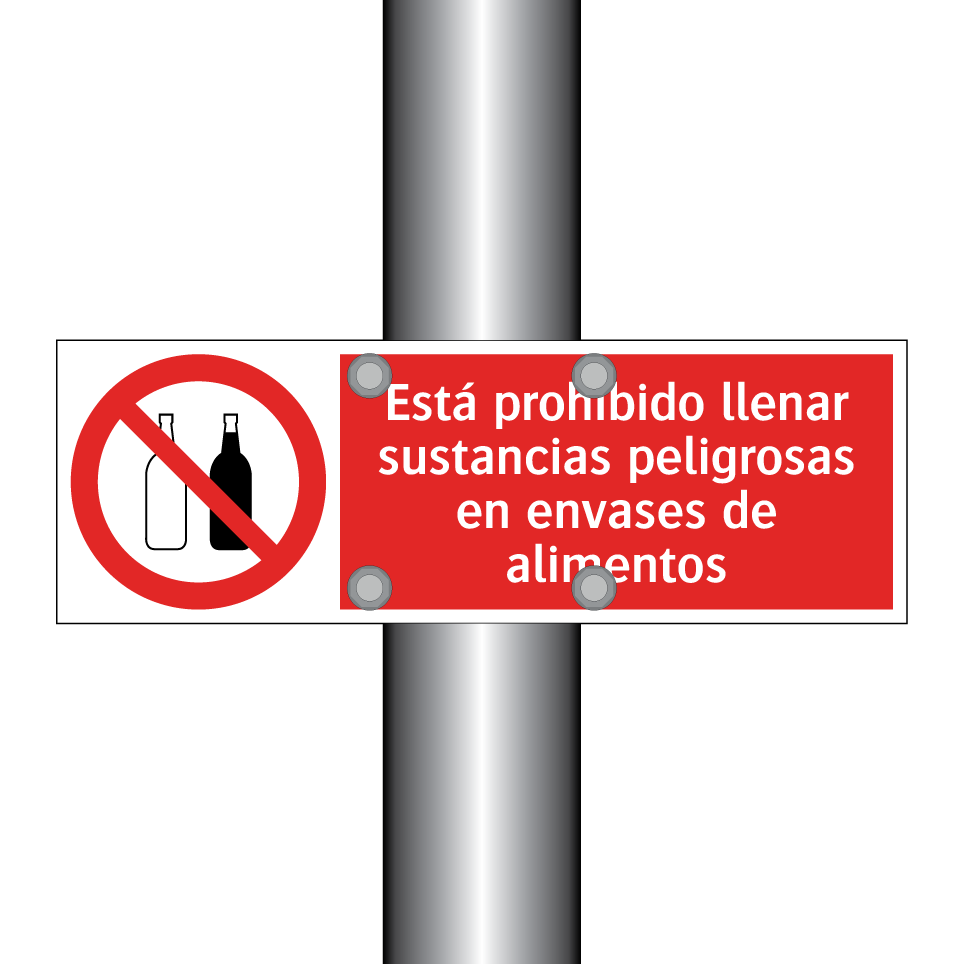 Está prohibido llenar sustancias peligrosas en envases de alimentos