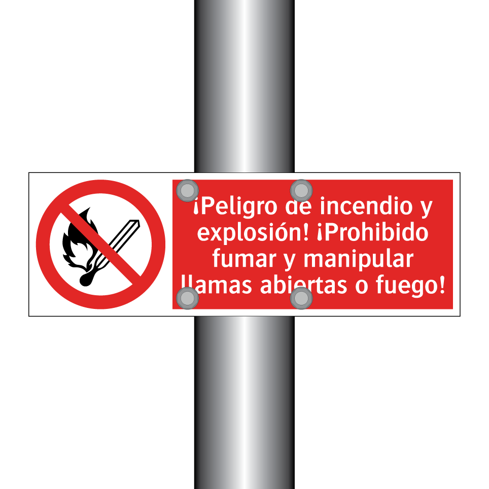¡Peligro de incendio y explosión! ¡Prohibido fumar y manipular llamas abiertas o fuego!
