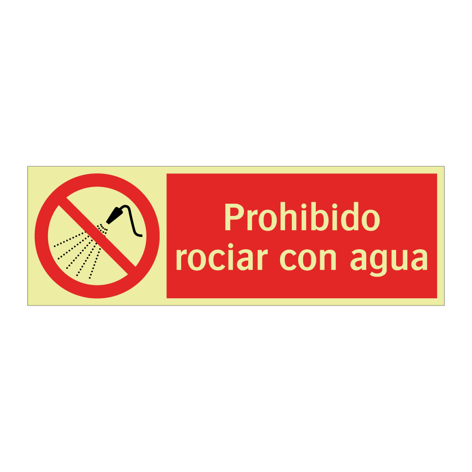 Prohibido rociar con agua