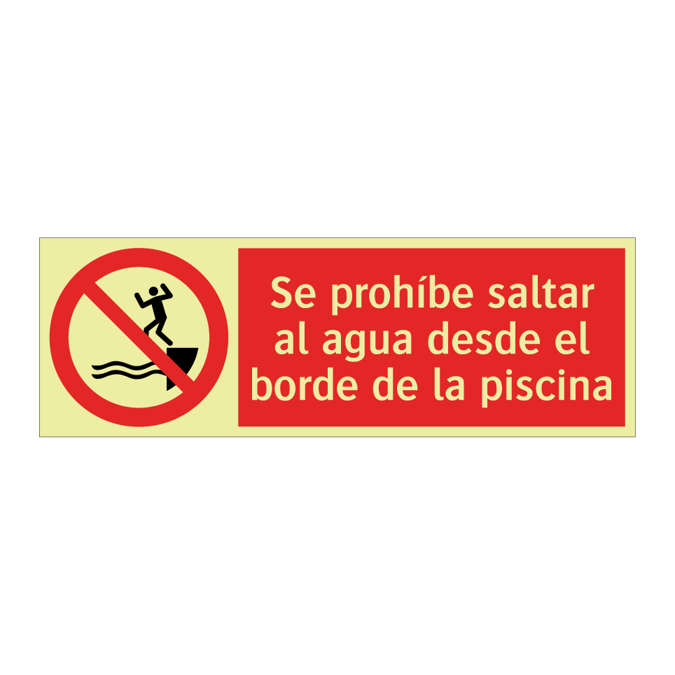 Se prohíbe saltar al agua desde el borde de la piscina