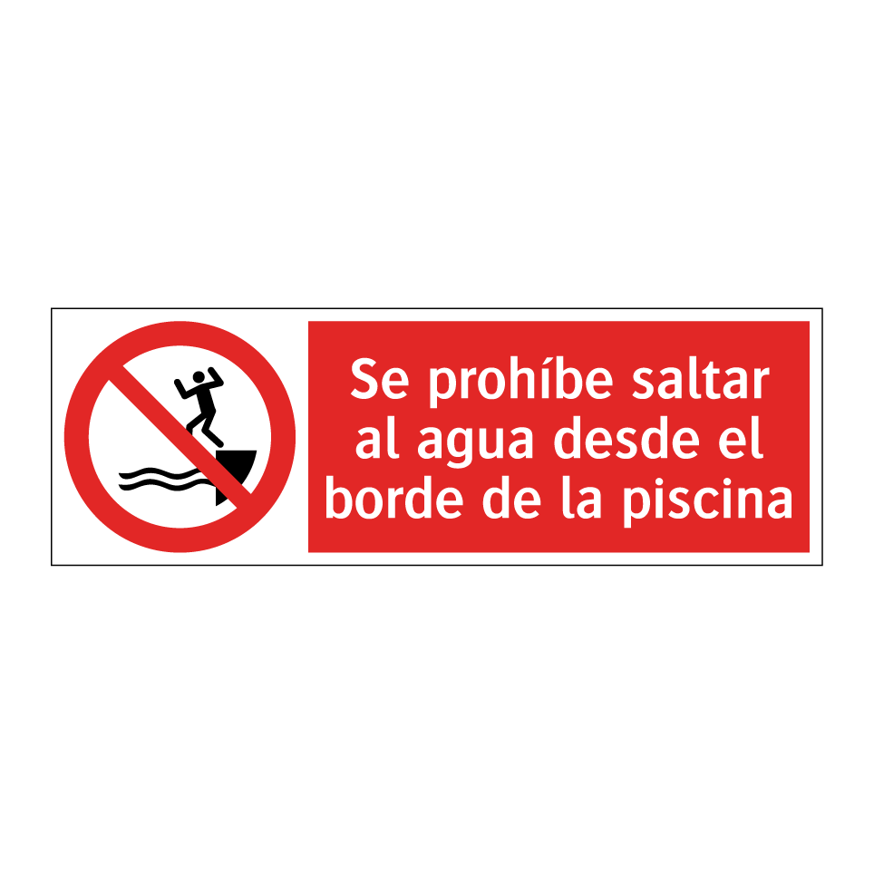 Se prohíbe saltar al agua desde el borde de la piscina