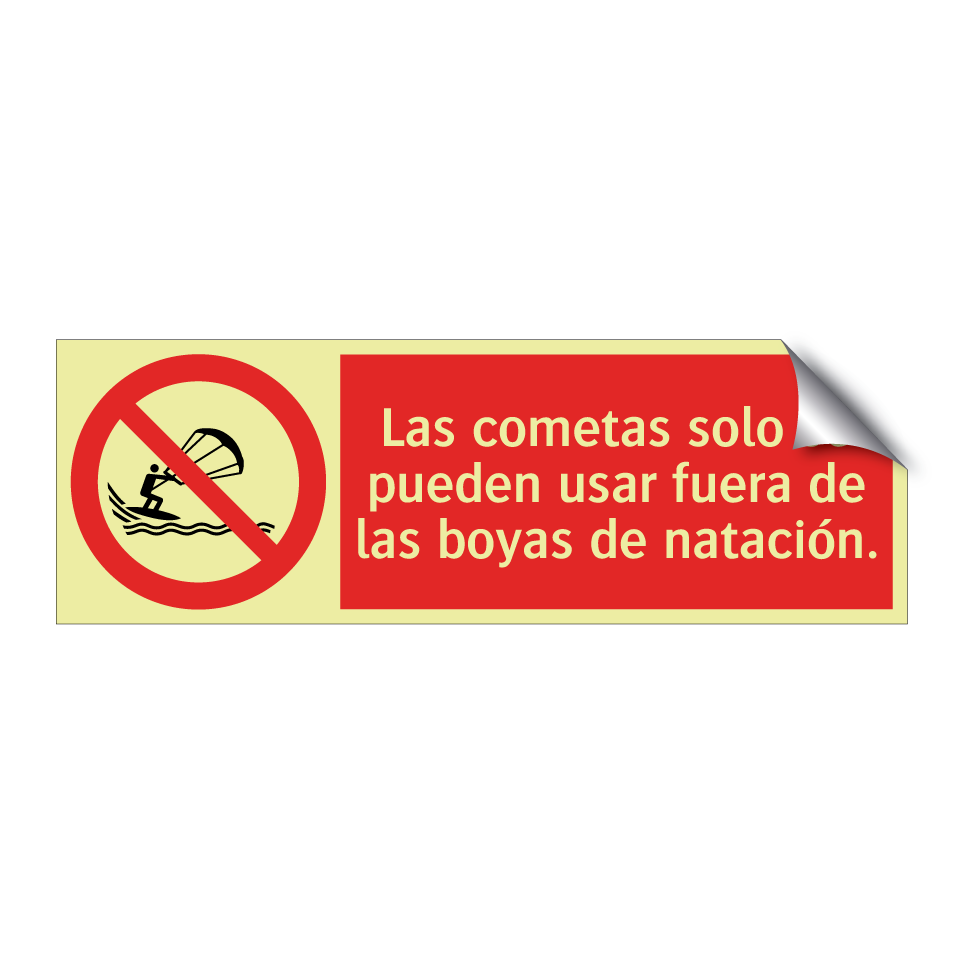 Las cometas solo se pueden usar fuera de las boyas de natación.