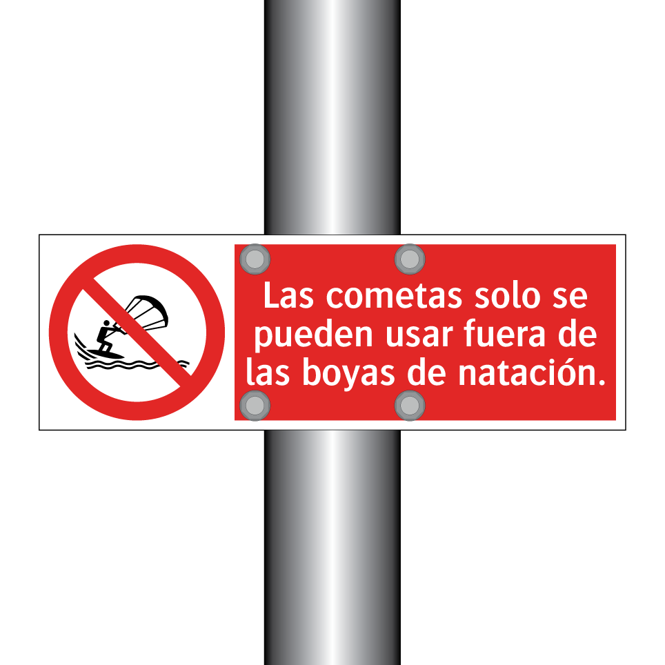 Las cometas solo se pueden usar fuera de las boyas de natación.
