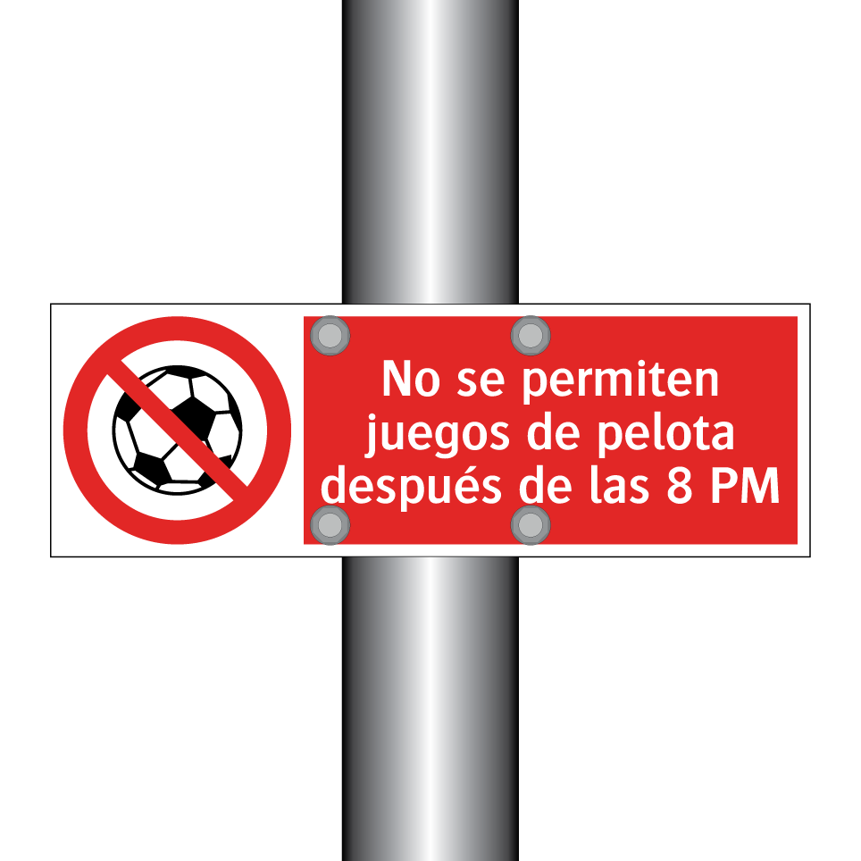 No se permiten juegos de pelota después de las 8 PM