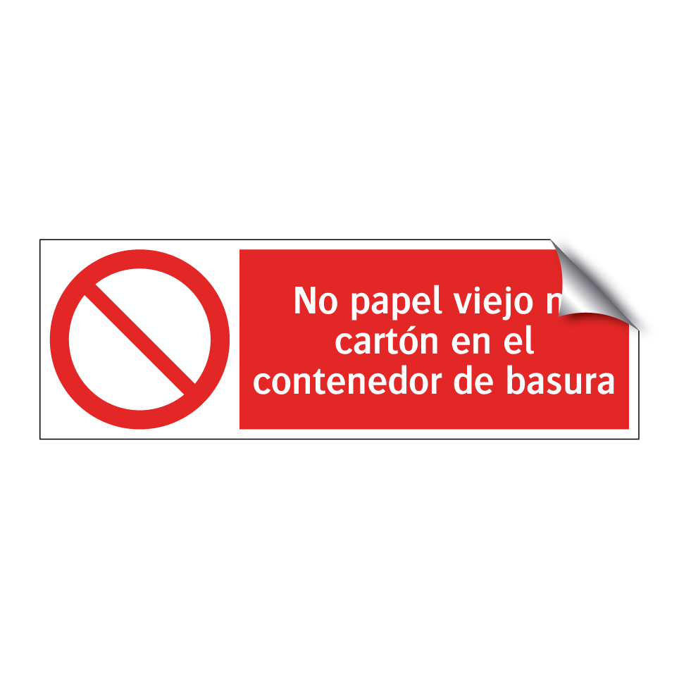 No papel viejo ni cartón en el contenedor de basura