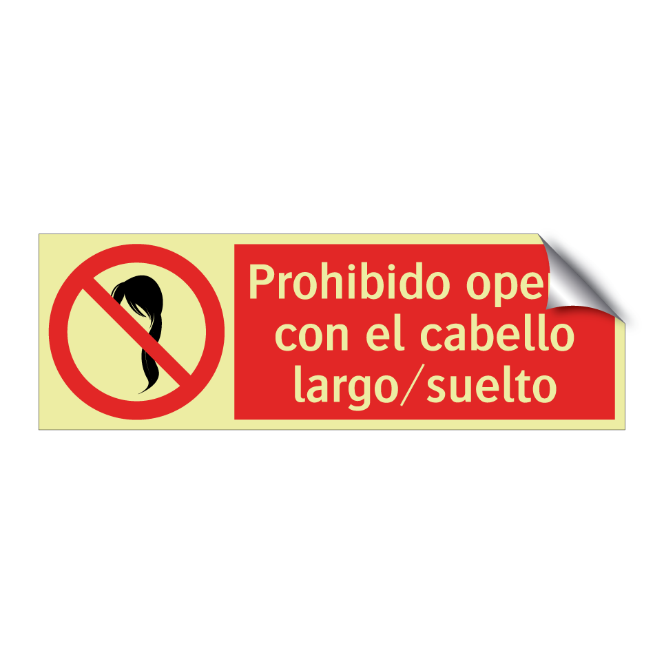 Prohibido operar con el cabello largo/suelto